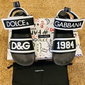 Dolce & Gabbana Rubber Sole DG Logo Sandals.